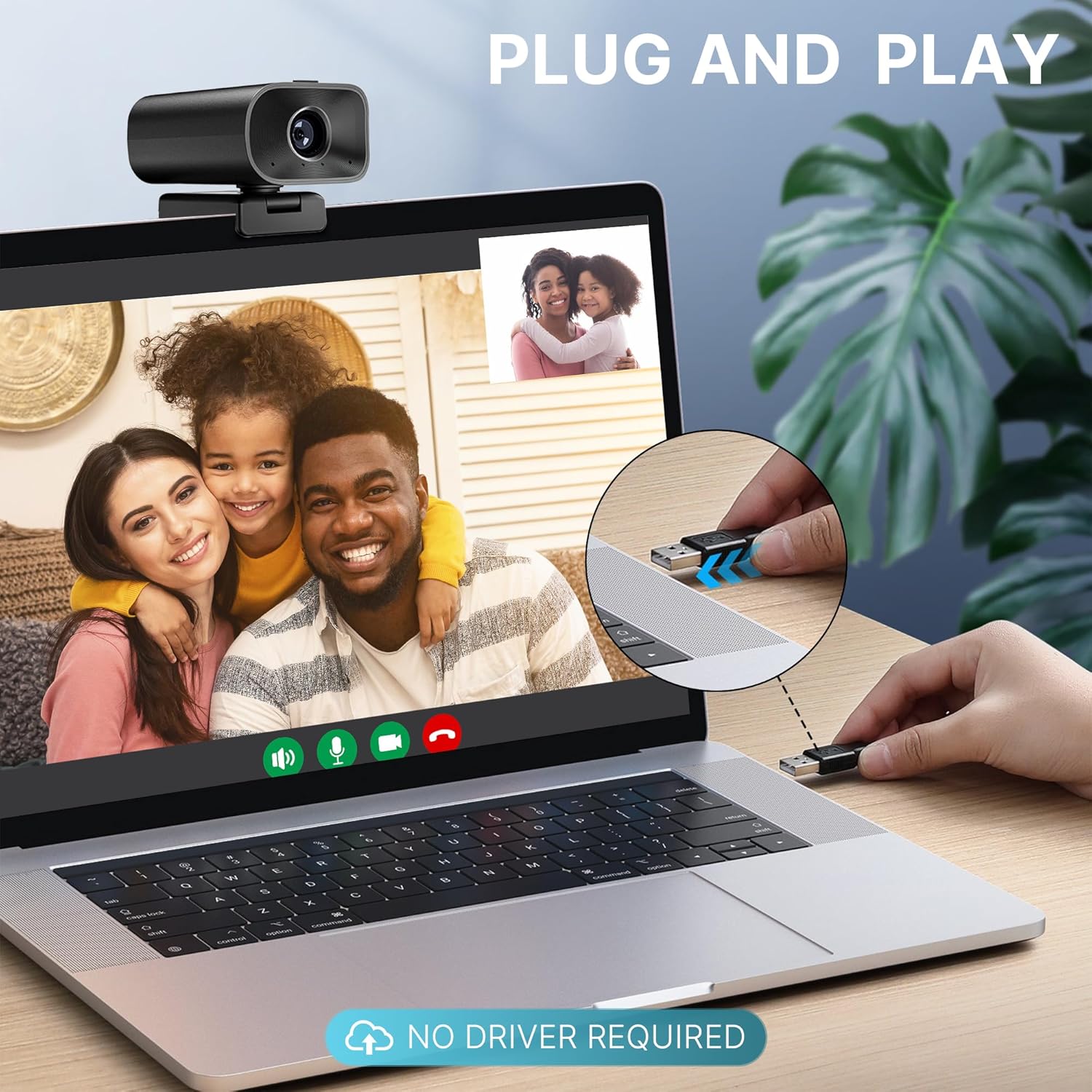 Webcam with 5W Speaker and Microphones for PC,Computer USB Camera 5X Digital Zoom ePTZ 1080P Webcam with Privacy Cover &Remote for Conference, Laptop, Desktop,Mac, Streaming, Gaming